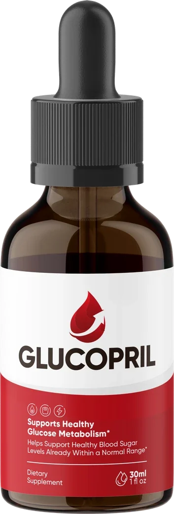 GlucoPril blood sugar support liquid drops bottle